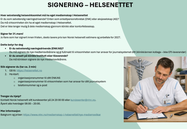 Signere for medlemskap i NHN